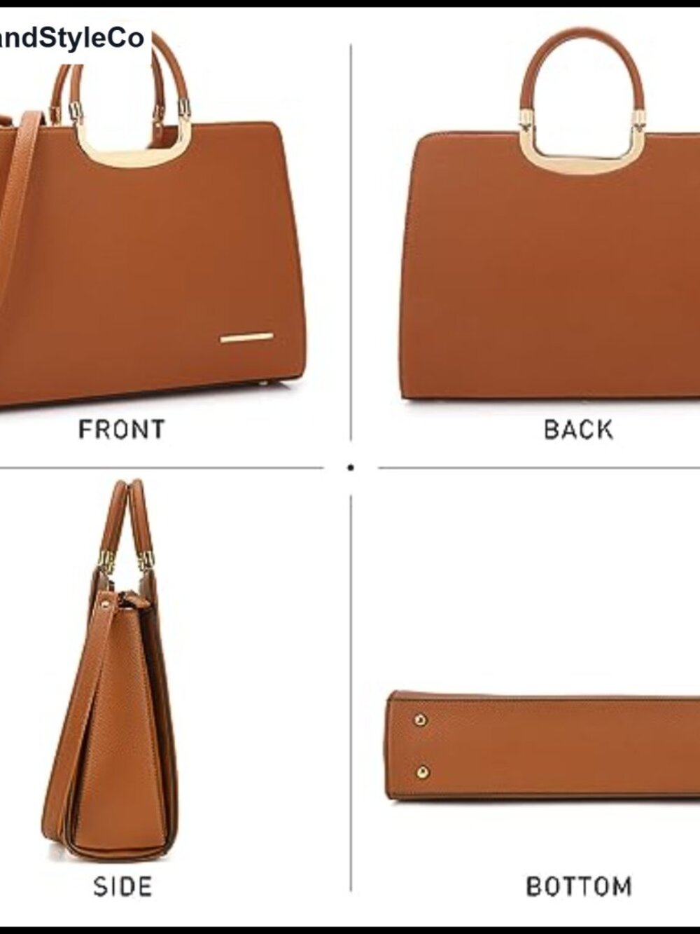 Vegan PU Pebbled Leather Satchel Handbag & Wallet Set - Picture 2 of 6